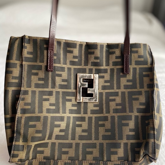 Fendi Handbags - Authentic Fendi Zucca Canvas shopper Tote FF monogram Vintage H8.0xL9.25xW3.5